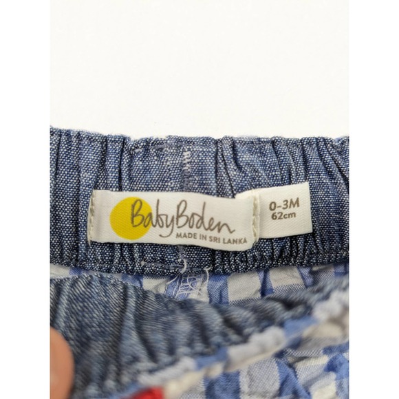 Mini Boden Blue & White Checked Shorts - Picture 2 of 3